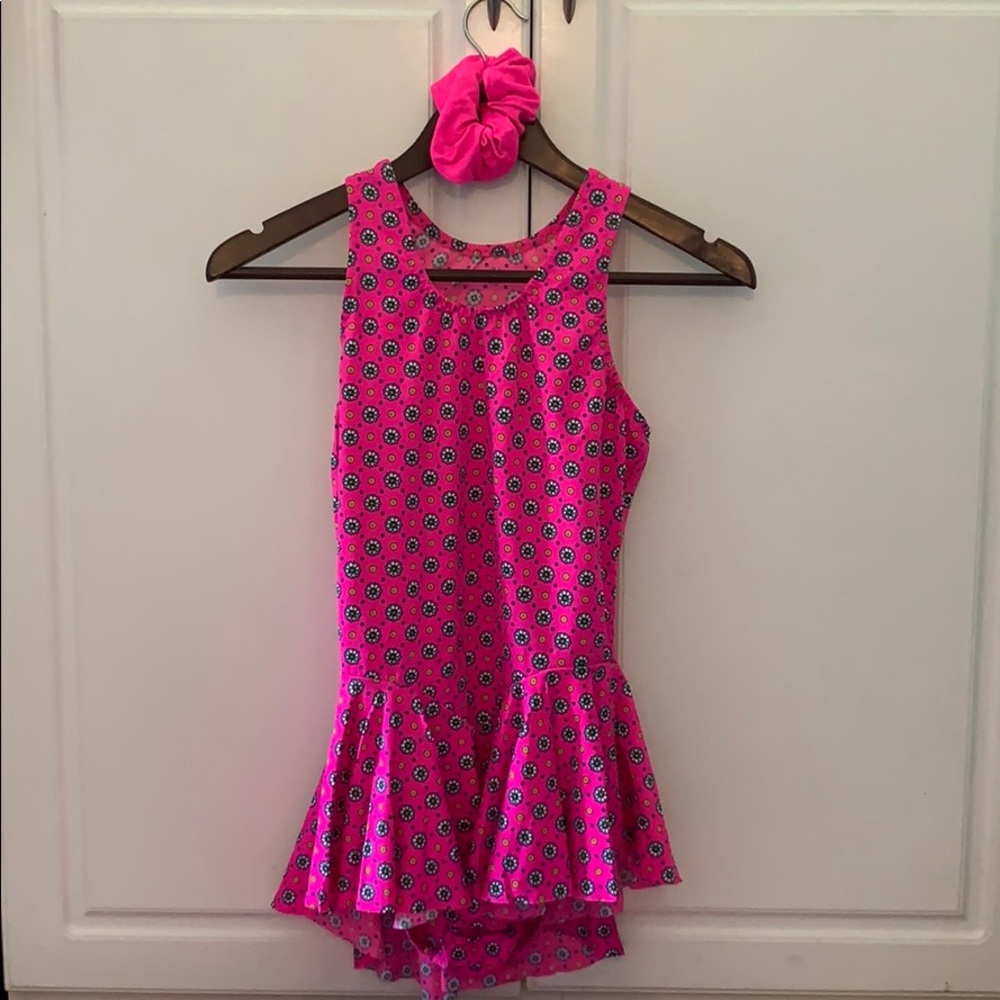 Figure skating costume W boot covers & scrunchie
